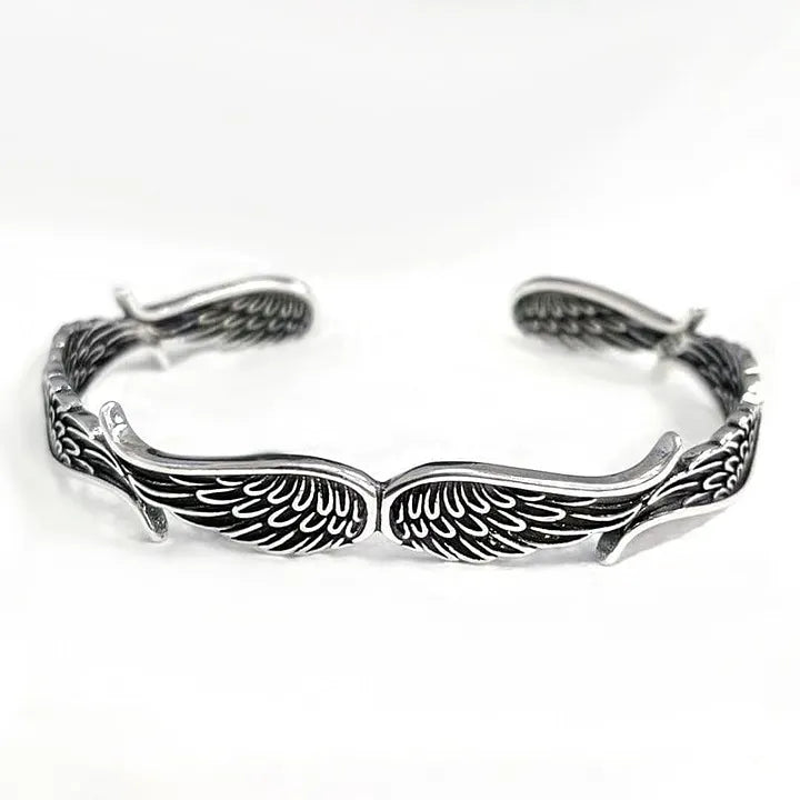 Maynard - Pulsera Vintage de Alas de ángel en Plata