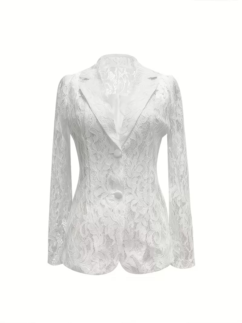 Kyliza - Blazer Floral De Primavera-Verano Con Forro