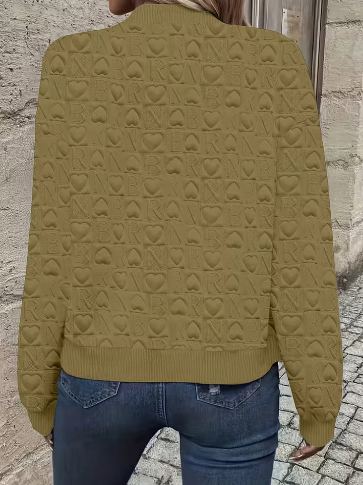 Lojina - Chaqueta Con Cremallera Y Diseño De Corazones en Relieve