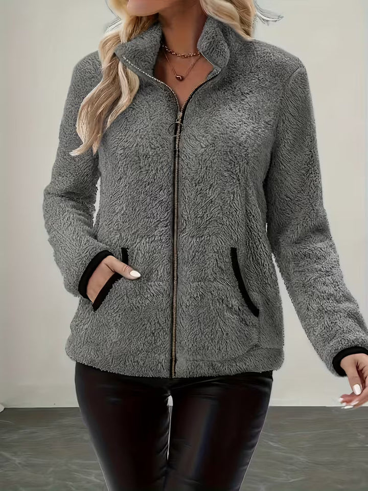 Galiena - Chaqueta De Manga Larga Con Cremallera Y Tejido Felpudo