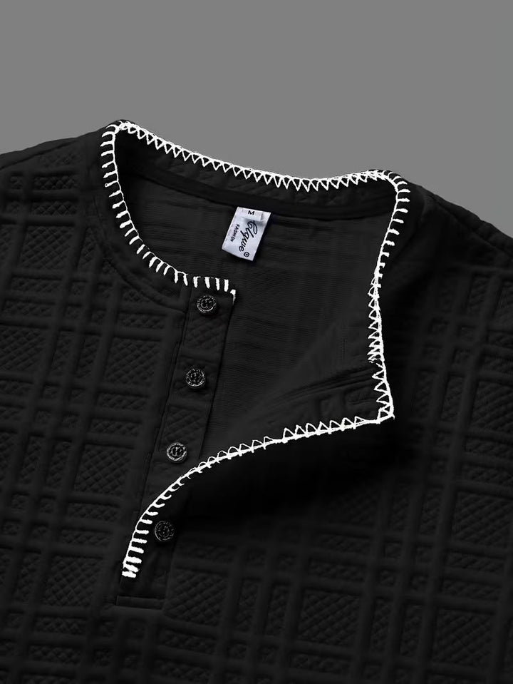 Layton - Camiseta Henley De Manga Corta Con Textura