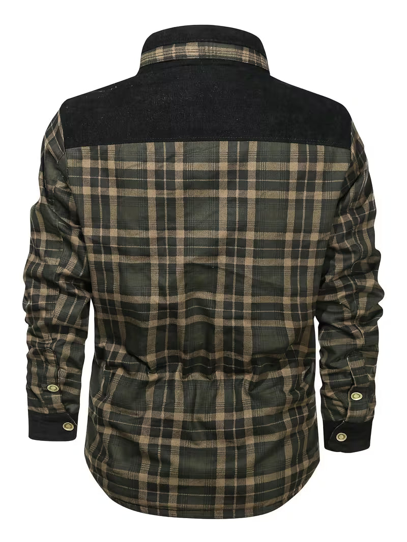 Kerrik - Chaqueta a Cuadros Con Solapas Y Forro De Felpa