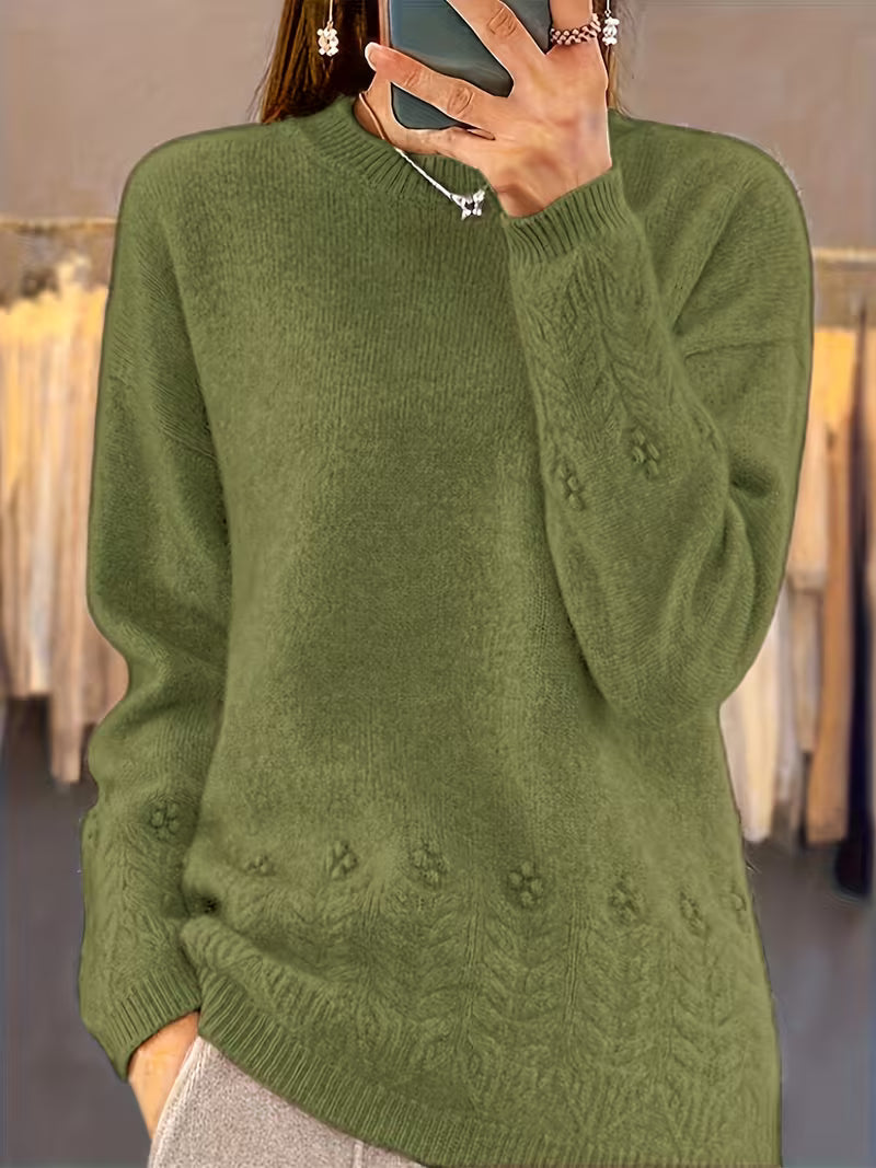 Ghizala - Jersey de cuello redondo de punto con estampado floral