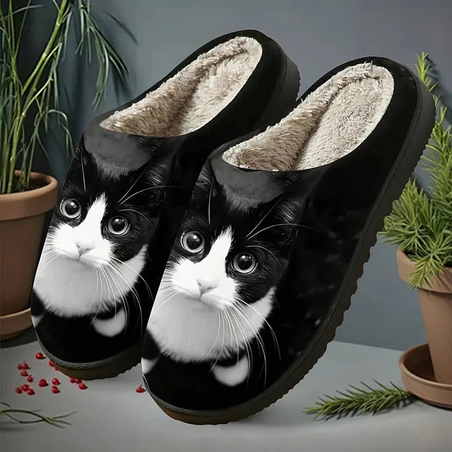 Miane - Zapatillas Elegantes Con Estampado De Gatos