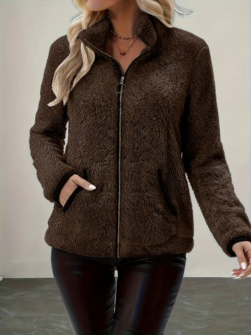 Galiena - Chaqueta De Manga Larga Con Cremallera Y Tejido Felpudo