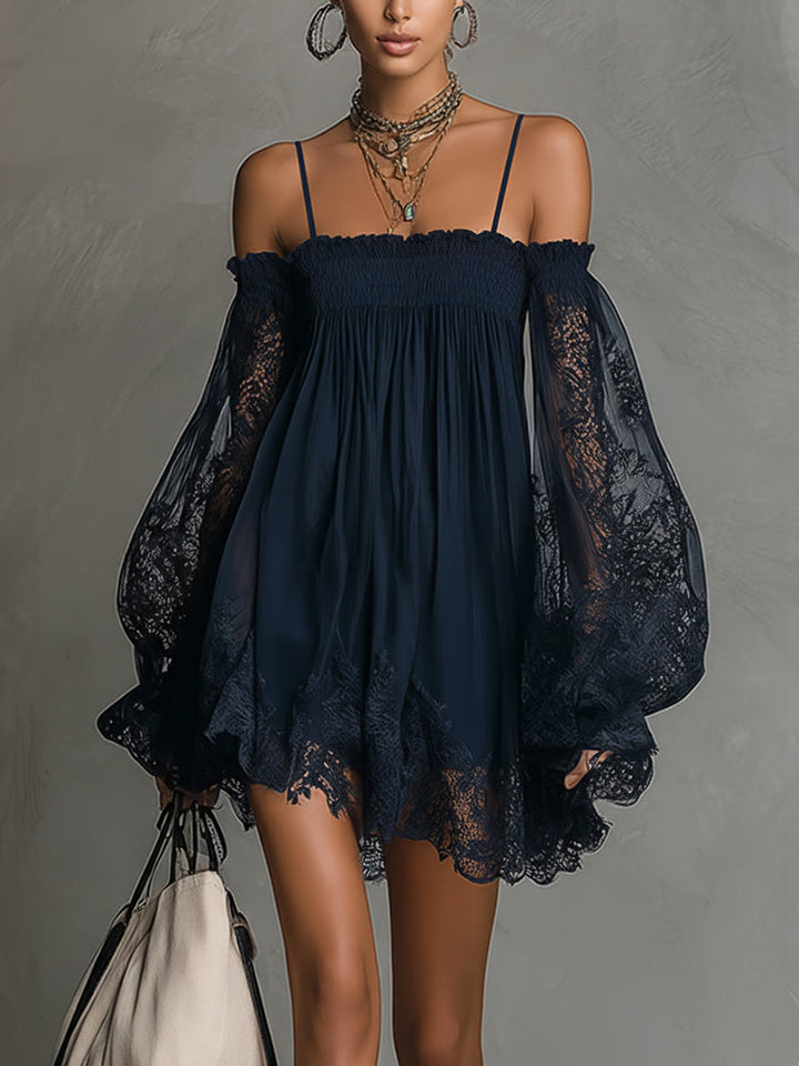 Charity - Vestido de Encaje con Hombros Descubiertos