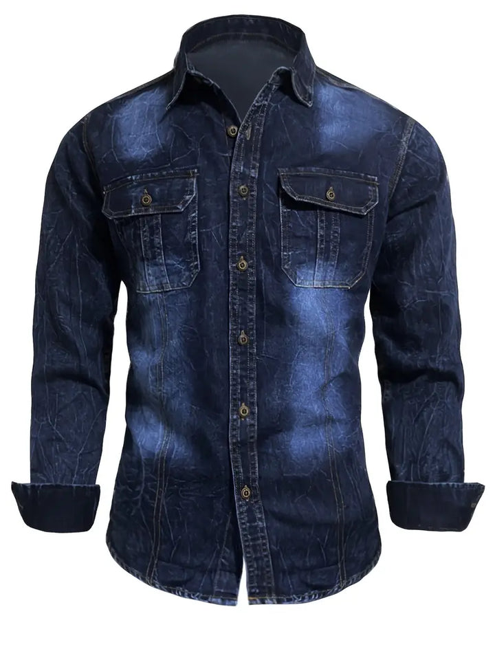 Angelo - Camisa Vaquera Con Bolsillos Delanteros Con Botones