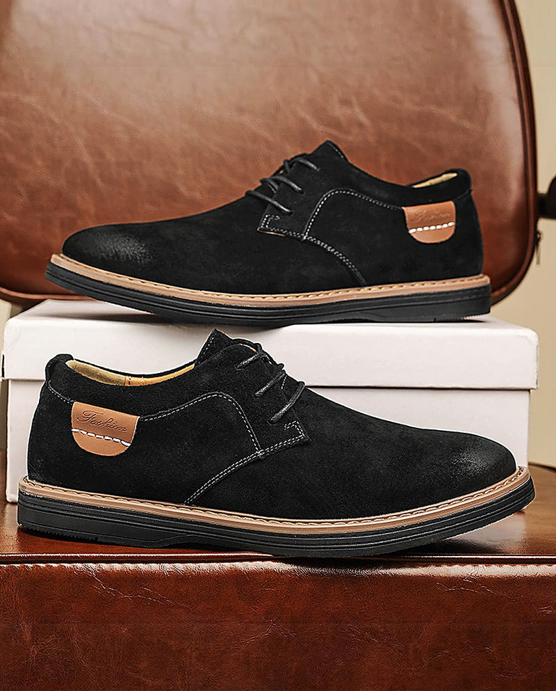 Erling - Zapatos De Ante Con Cordones Y Costuras en Contraste