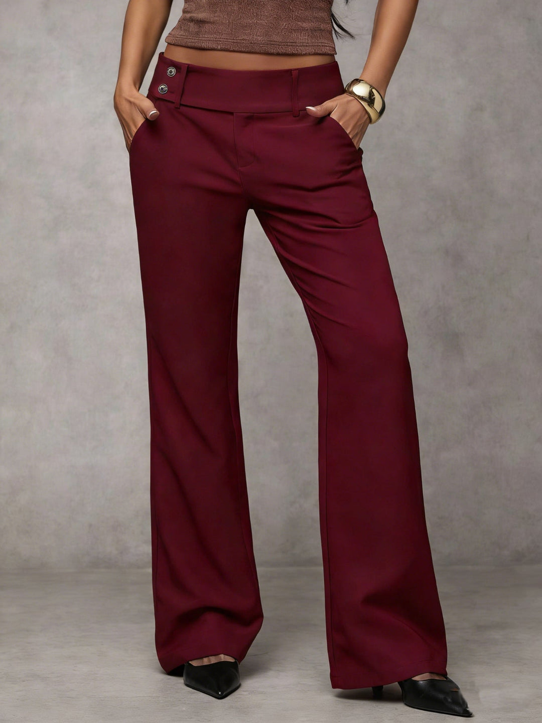 Akane - Pantalón Moderno De Corte Ancho a Partir De La Rodilla