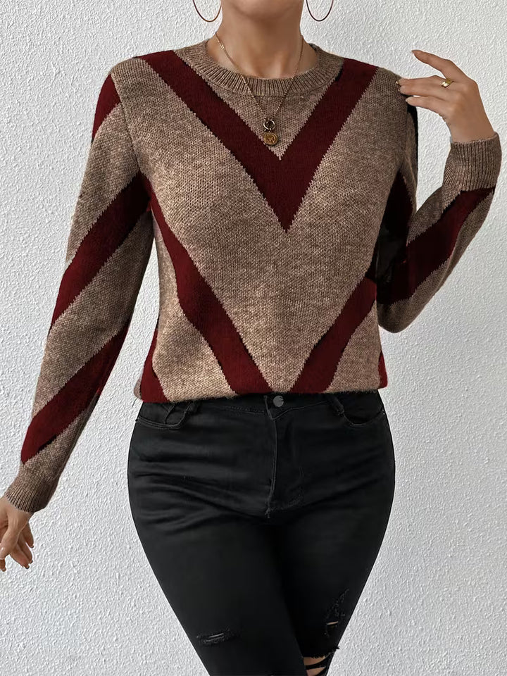 Minaza - Jersey De Cuello Redondo Con Estampado Geométrico