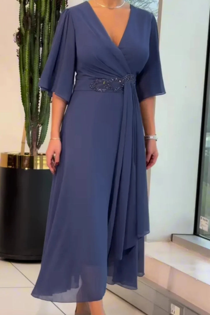 Ezina - Elegante Vestido Largo De Gasa