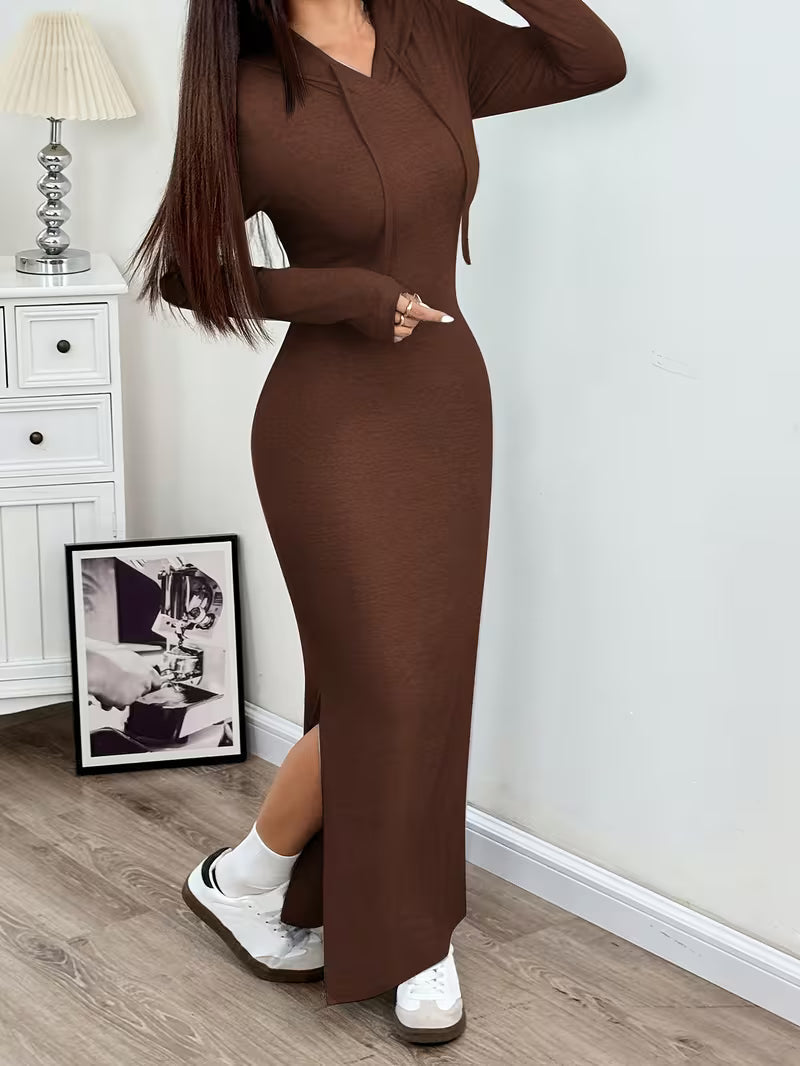 Dahye - Vestido Largo De Manga Larga Con Capucha
