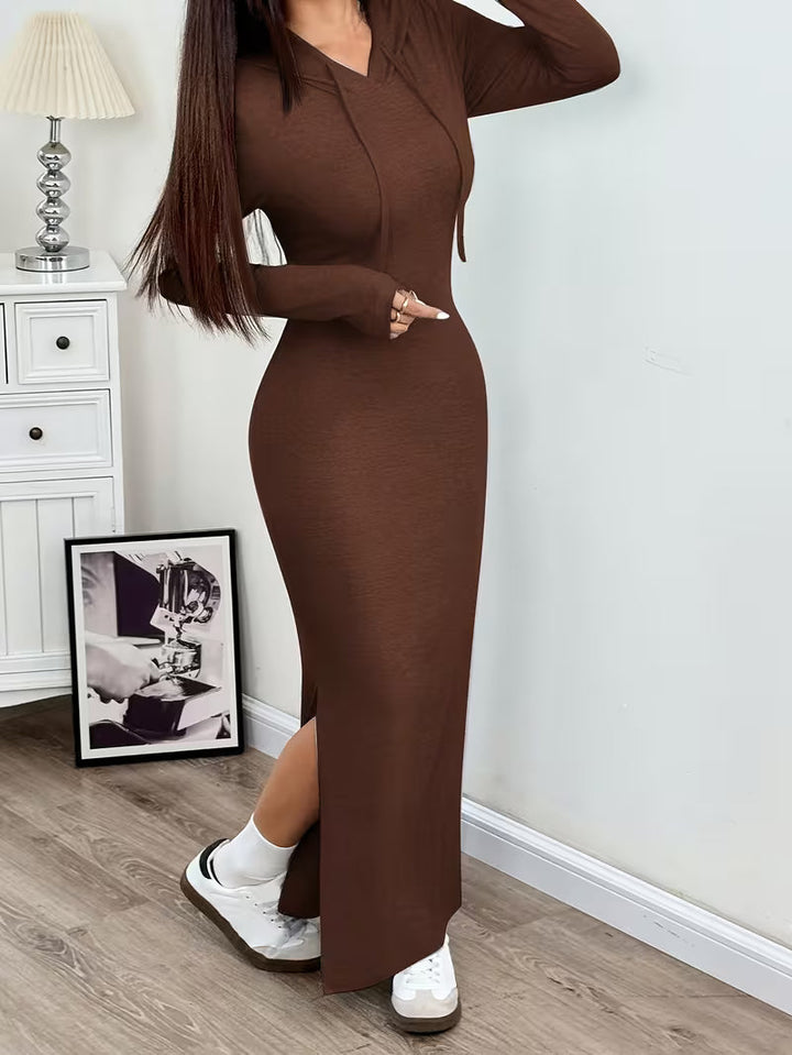 Dahye - Vestido Largo De Manga Larga Con Capucha