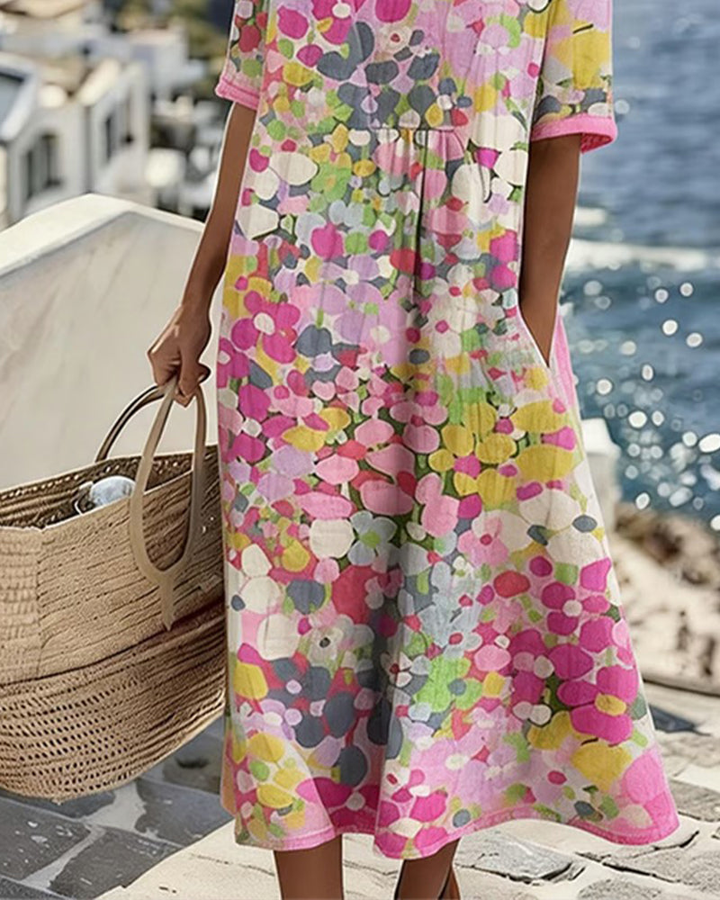 Sivena - Elegante Vestido Holgado Estampado