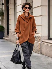 Lenneke - Chaqueta Oversize Con Cuello Asimétrico y Bolsillos