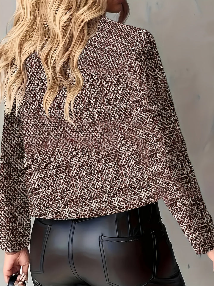 Aruzhan - Elegant Long Sleeved Blazer With Button
