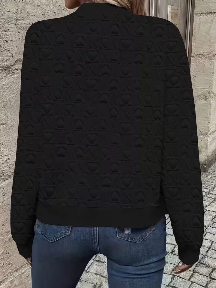 Lojina - Chaqueta Con Cremallera Y Diseño De Corazones en Relieve