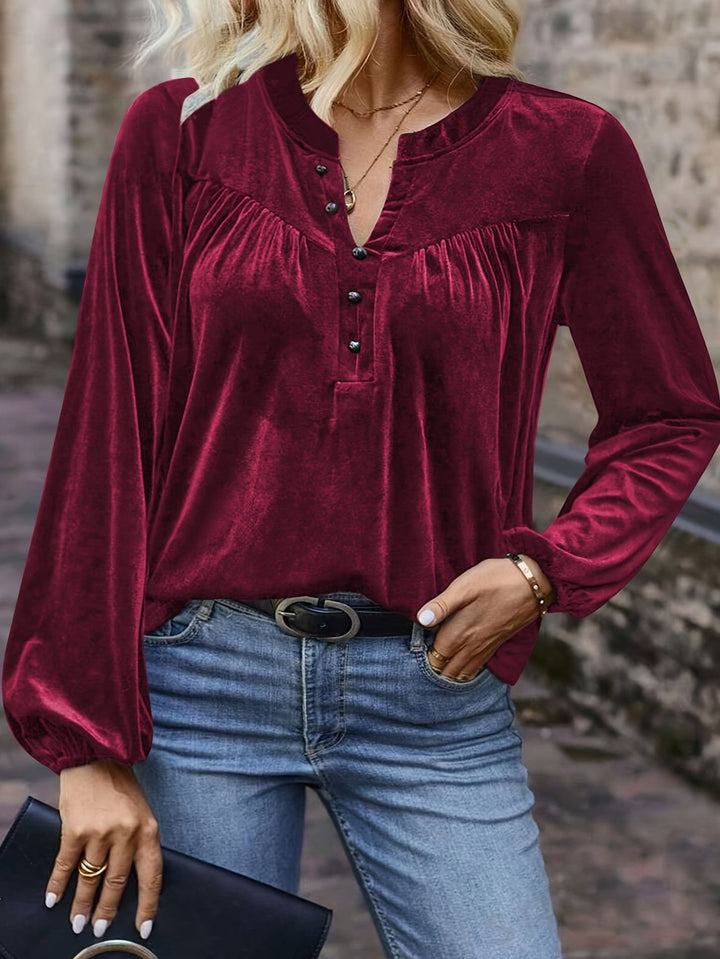 Ramina - Camisa Elegante De Manga Larga Lantern
