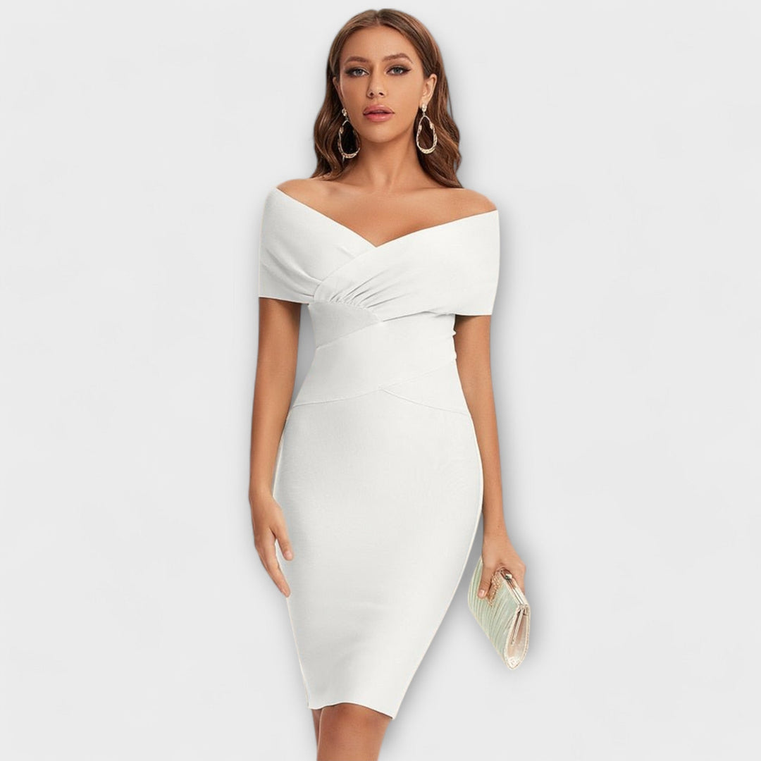 Leesina - Elegante Vestido Con Cuello En V