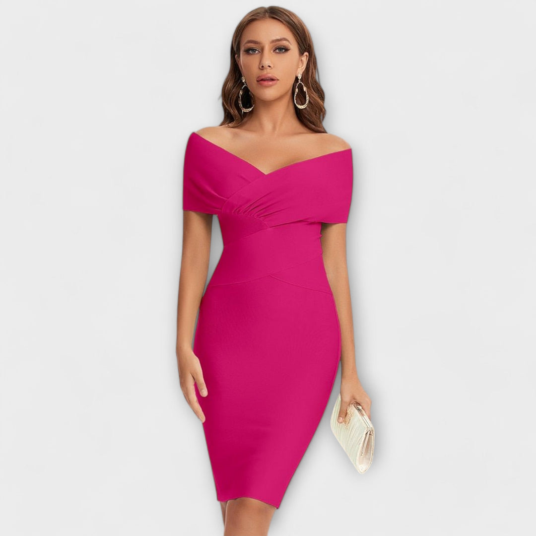 Leesina - Elegante Vestido Con Cuello En V