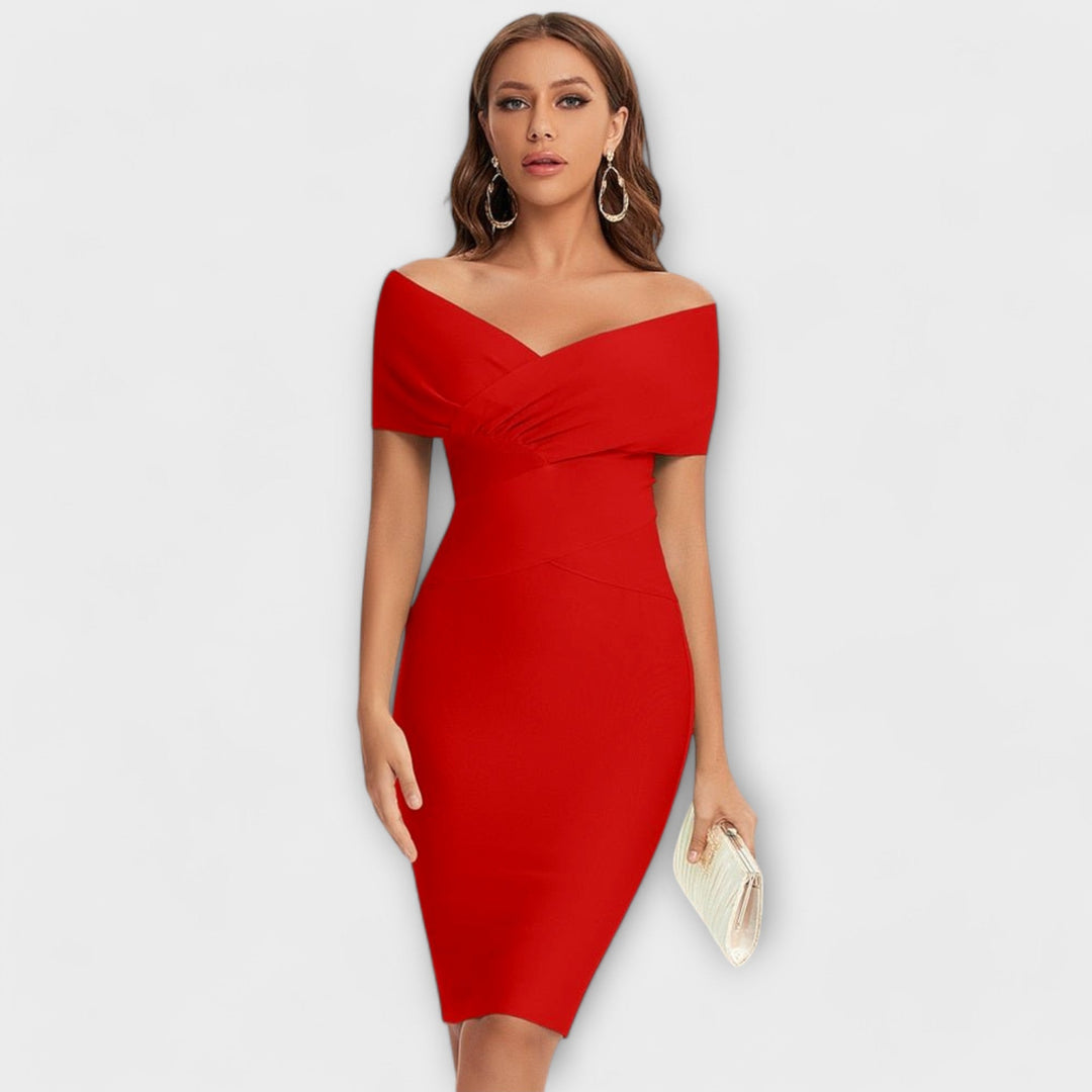 Leesina - Elegante Vestido Con Cuello En V