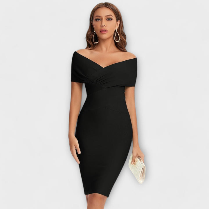 Leesina - Elegante Vestido Con Cuello En V