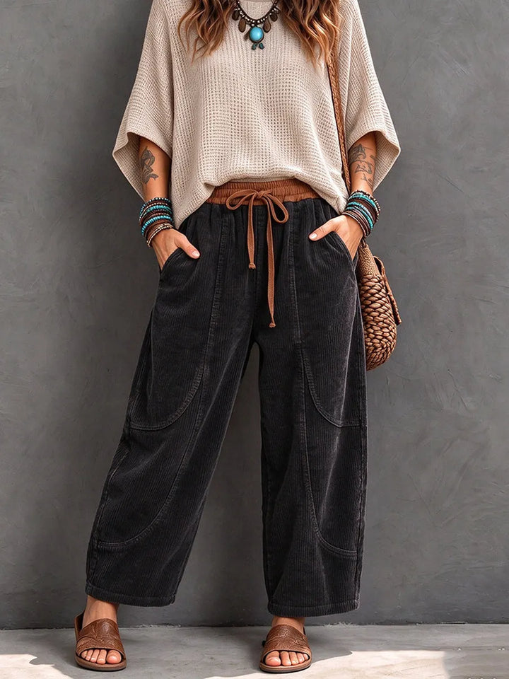 Lenka - Pantalones Informales De Pana Con Cintura Elástica