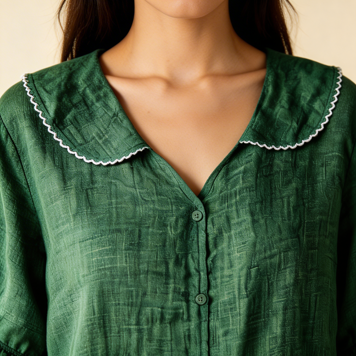 Meygan - Blusa Con Cuello Peter Pan