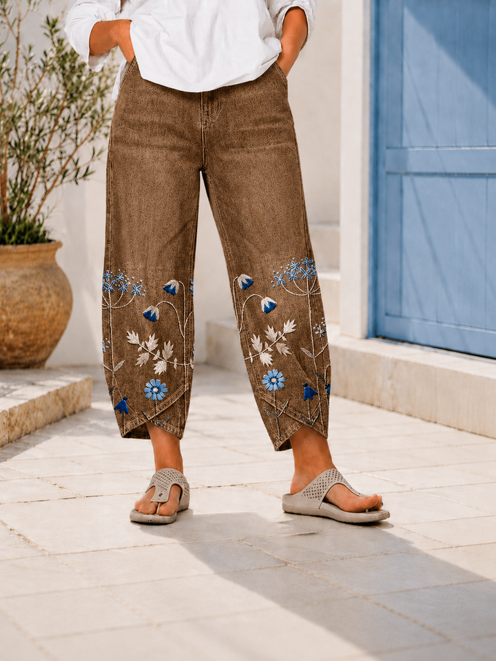 Selcen - Pantalones Informales Bordados
