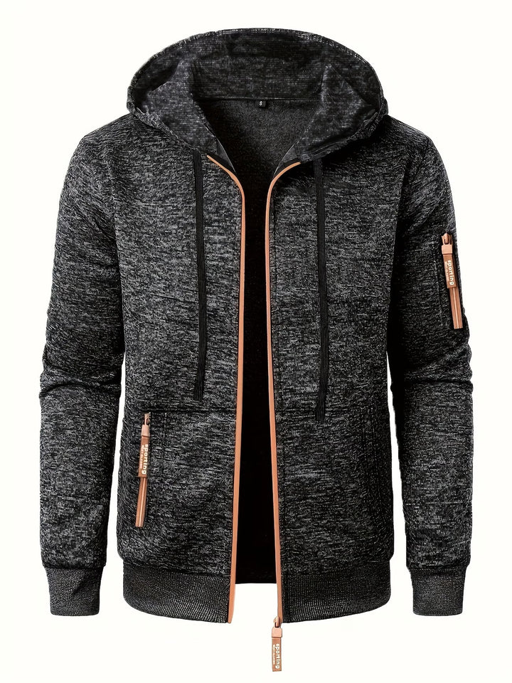 Ewen - Manga Larga Con Cremallera Sudadera Con Capucha