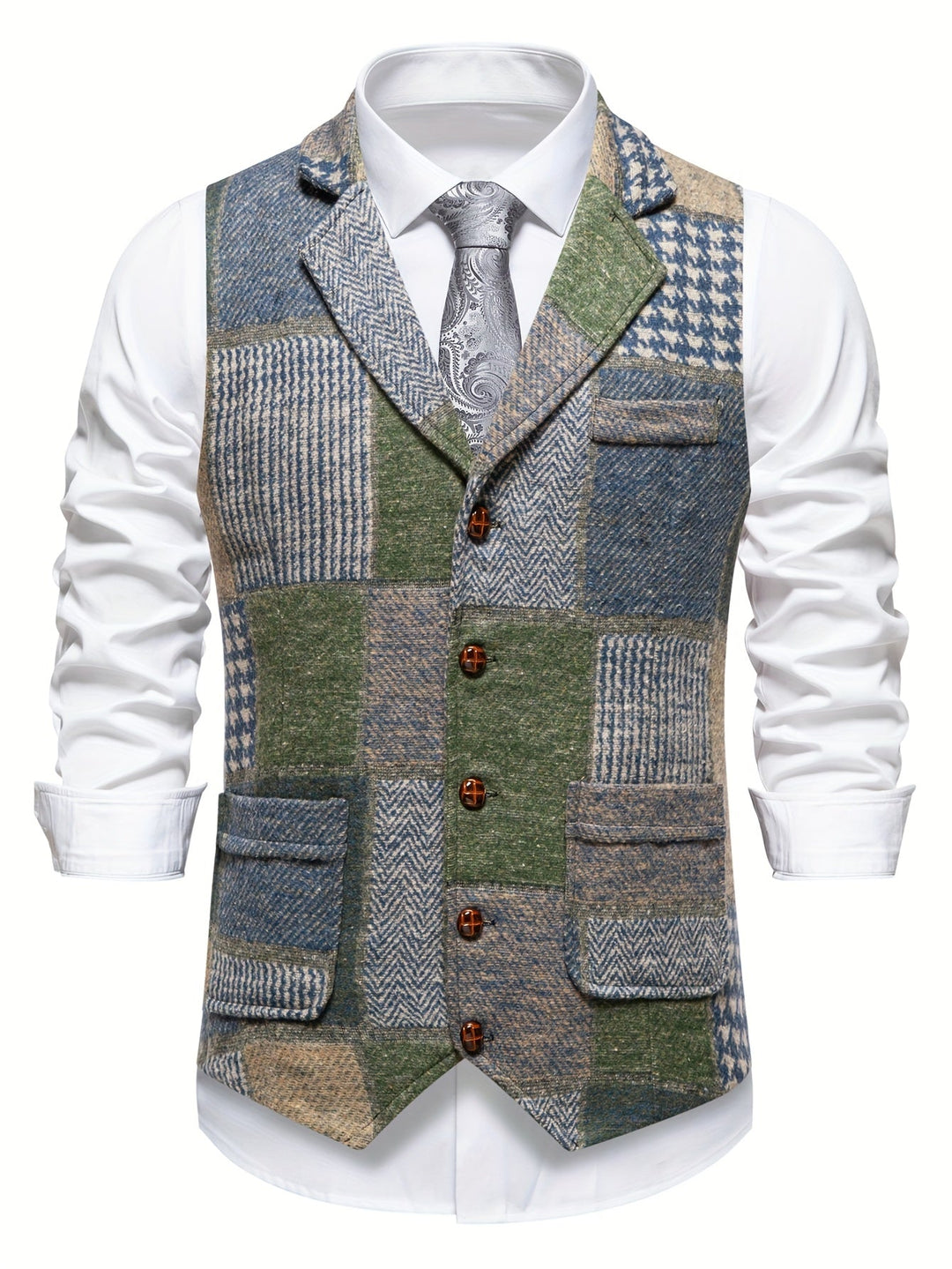 Mladen - Chaleco Vintage De Traje Con Solapa Y Bolsillo