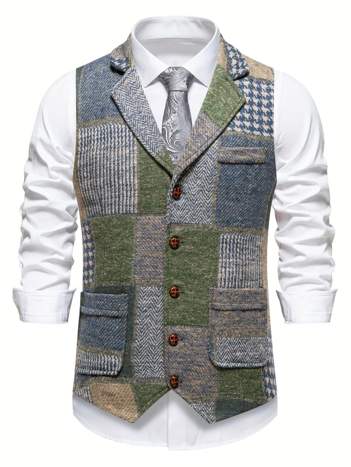 Mladen - Chaleco Vintage De Traje Con Solapa Y Bolsillo