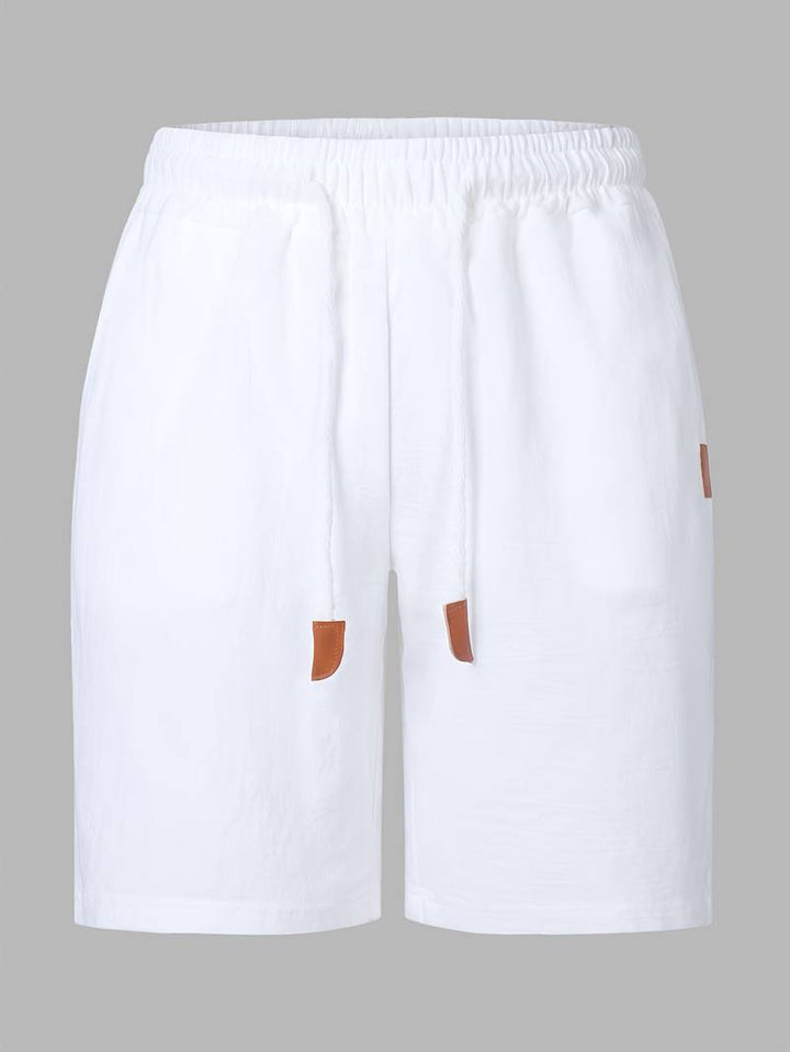 Jonatas - Pantalón Corto De Lino De Verano Con Bolsillo Con Cordón