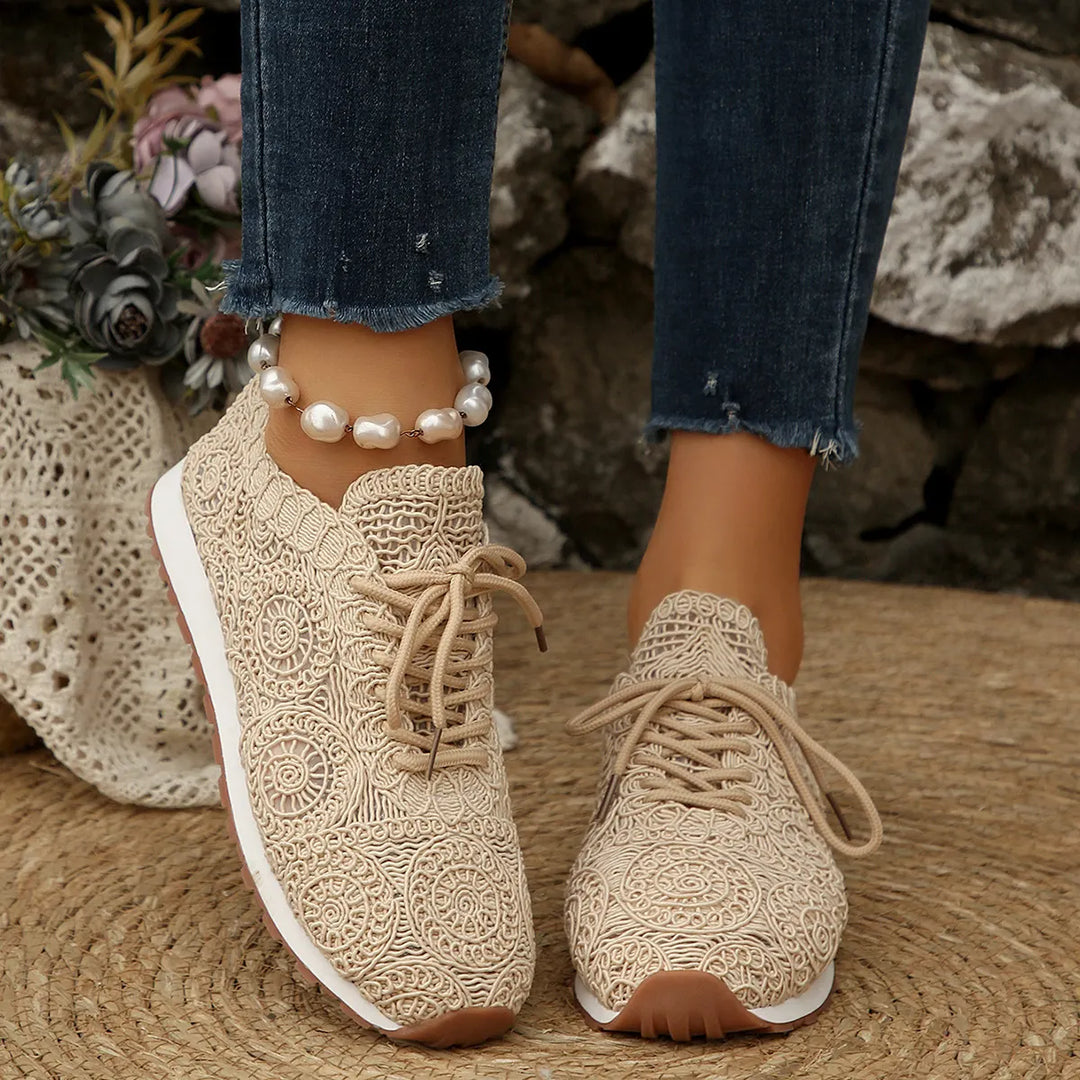 Susannah - Zapatillas Deportivas de Punto Transpirables Con Cordones
