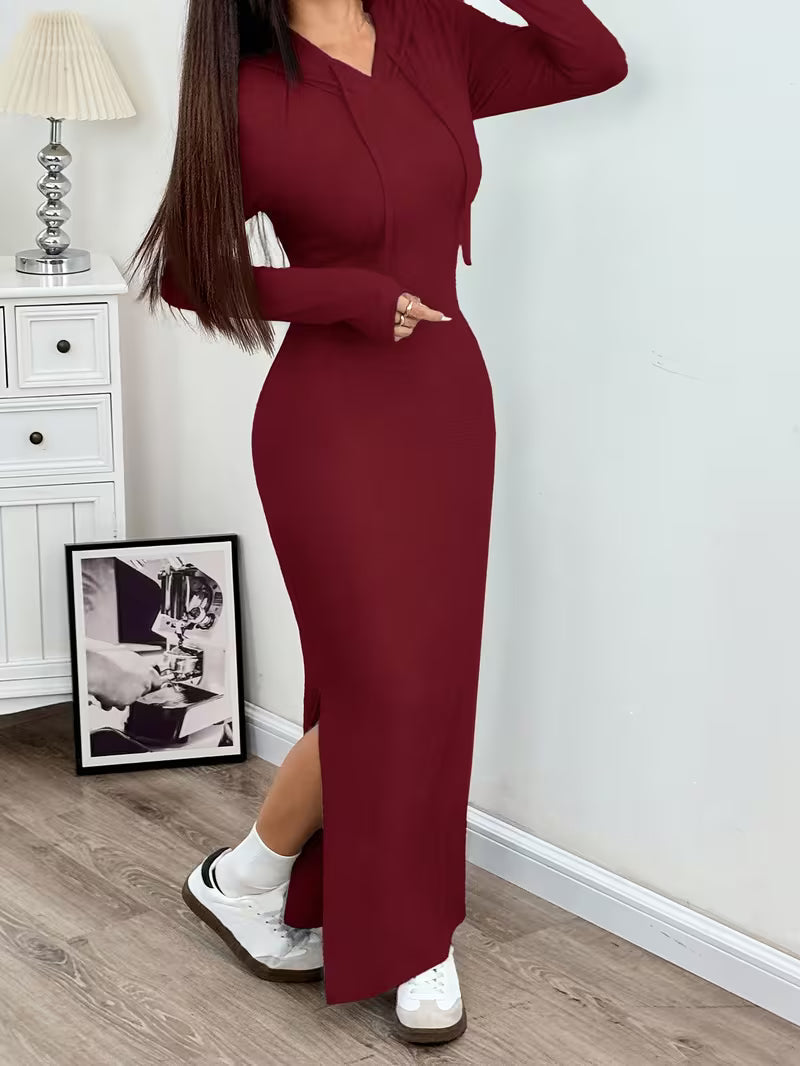 Dahye - Vestido Largo De Manga Larga Con Capucha