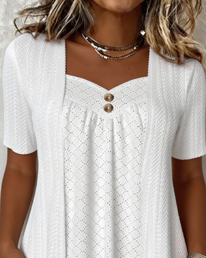 Shilina - Blusa De Patchwork Con Aberturas Cuadradas
