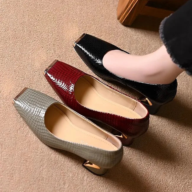 Merja - Zapatos De Salón Con Estampado De Piel De Serpiente Y Tacón Grueso