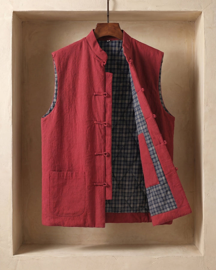 Fredrick - Chaleco con Bolsillos Delanteros de Estilo Vintage