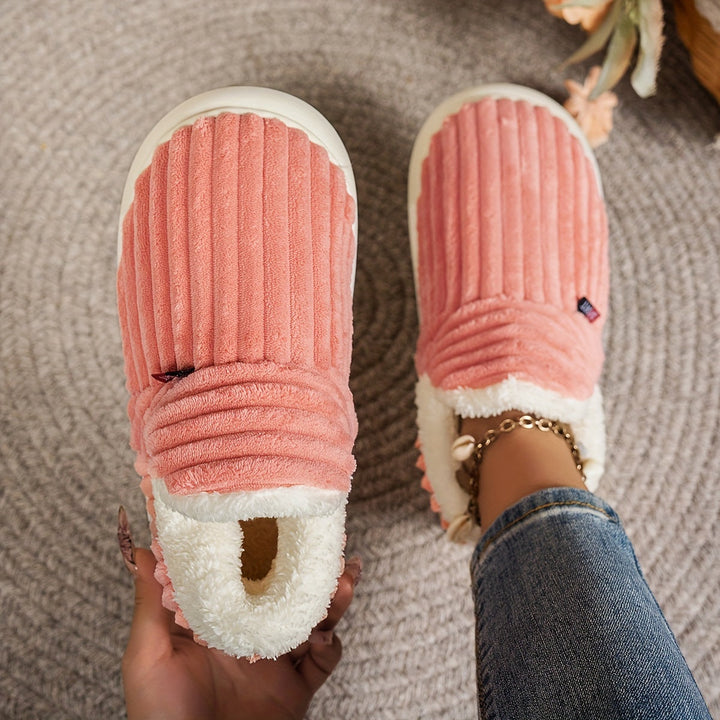 Keziban - Zapatillas Sin Cordones Acanaladas Con Forro De Felpa