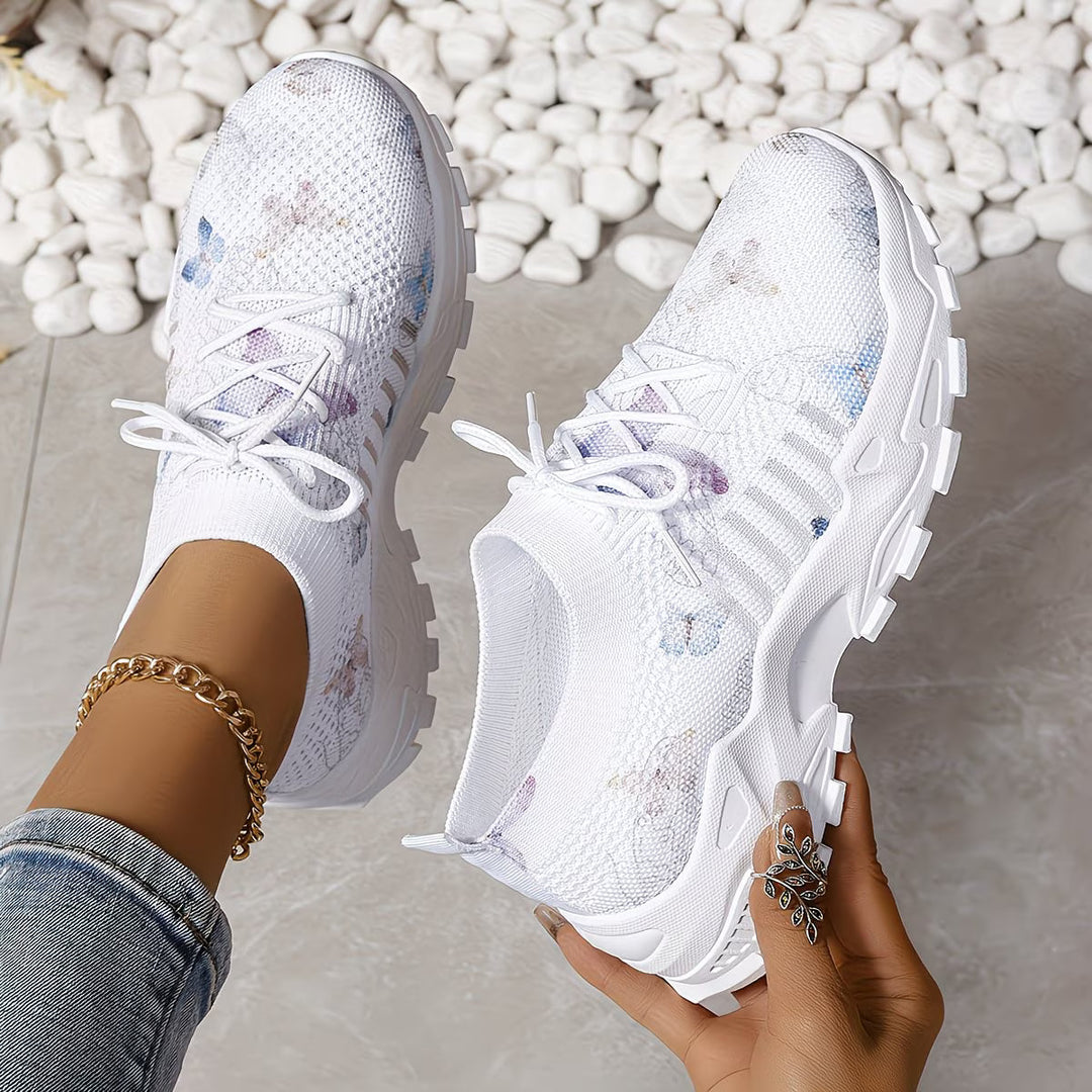 Destinee - Estampado De Mariposas Zapatillas Con Cordones