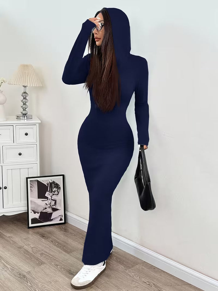 Dahye - Vestido Largo De Manga Larga Con Capucha