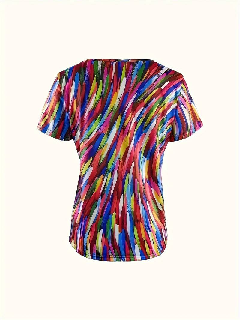 Vidumini - Top de Verano de Manga Corta Con Estampado de Arcoíris