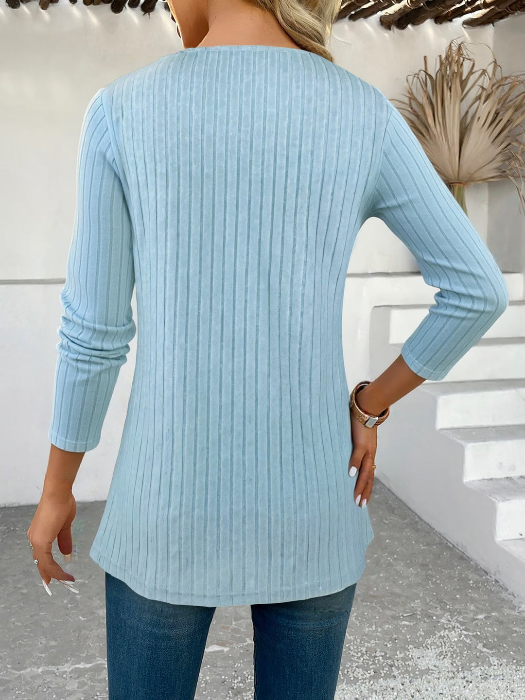 Lizeth - Camiseta De Manga Larga Y Cuello Redondo