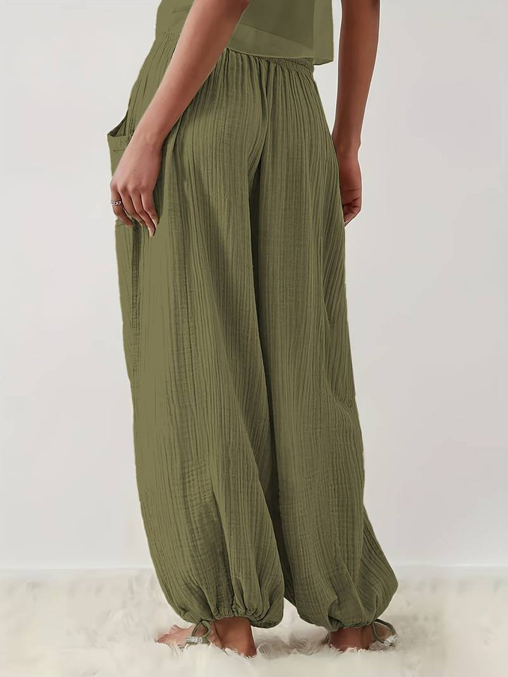 Marielle - Pantalón Informal De Corte Ancho Hasta El Tobillo