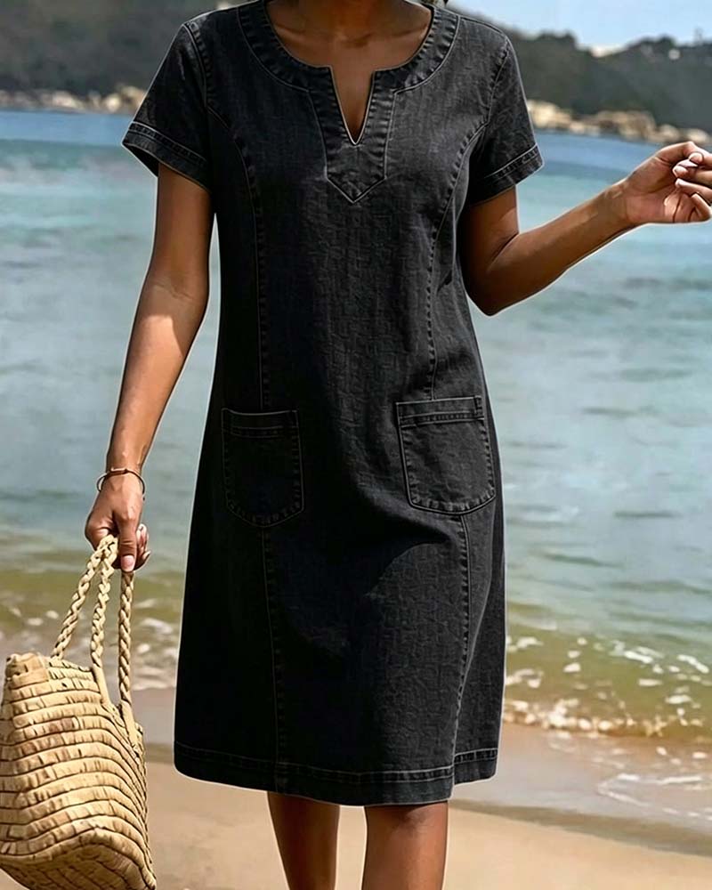 Kailee - Vestido De Manga Corta Con Bolsillos