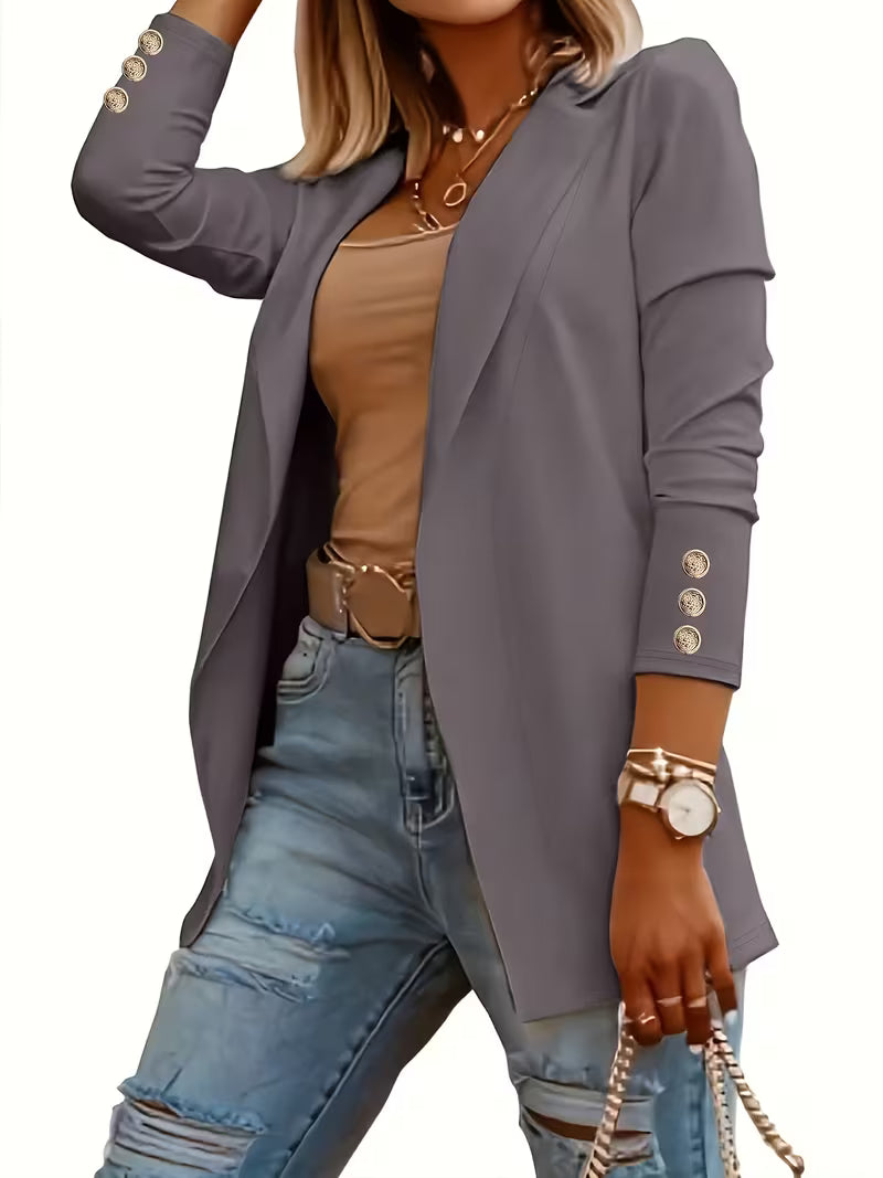 Nikia - Blazer De Manga Larga Con Botones Decorativos