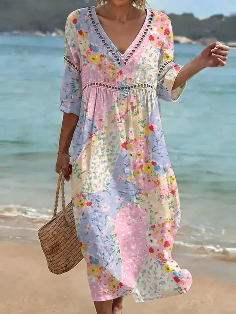 Lyanna - Vestido Floral Con Cuello En V