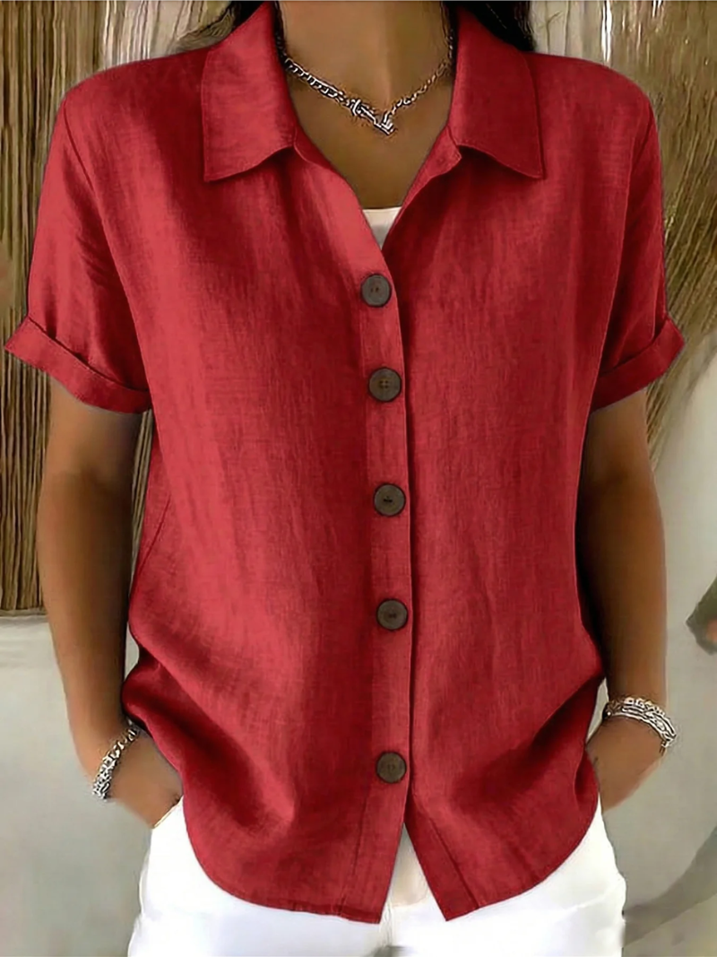 Sachini - Blusa de Manga Corta Con Botones