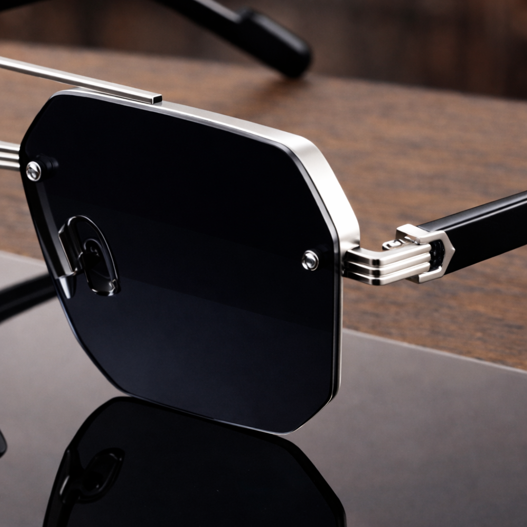 NoirEdge - Gafas De Sol Clásicas De Media Montura