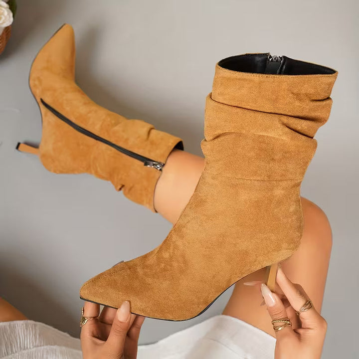 Tittana - Botas De Tacón Medio Con Puntas Afiladas